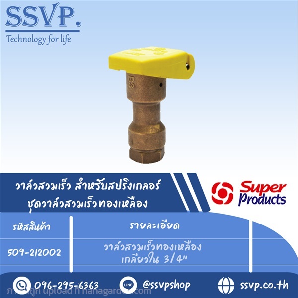 วาล์วสวมเร็วทองเหลือง เกลียวใน 3/4"  | SSVPSHOP -  สมุทรสาคร