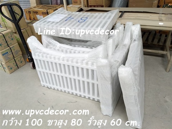 รั้วล้อมต้นไม้  รั้วสำเร็จรูป รั้วUPVC ระแนงUPVC  รั้วปักดิน